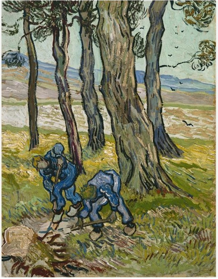 Two Diggers Among Trees Van Gogh Oil Painting